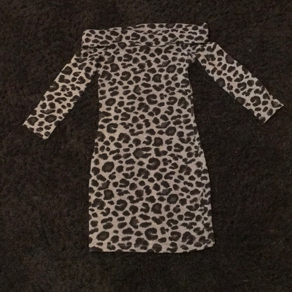 Off the shoulder cheetah print dress